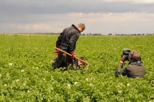 Landwirt Dreh: Kartoffeln testen. Foto: Stephanie Pletsch